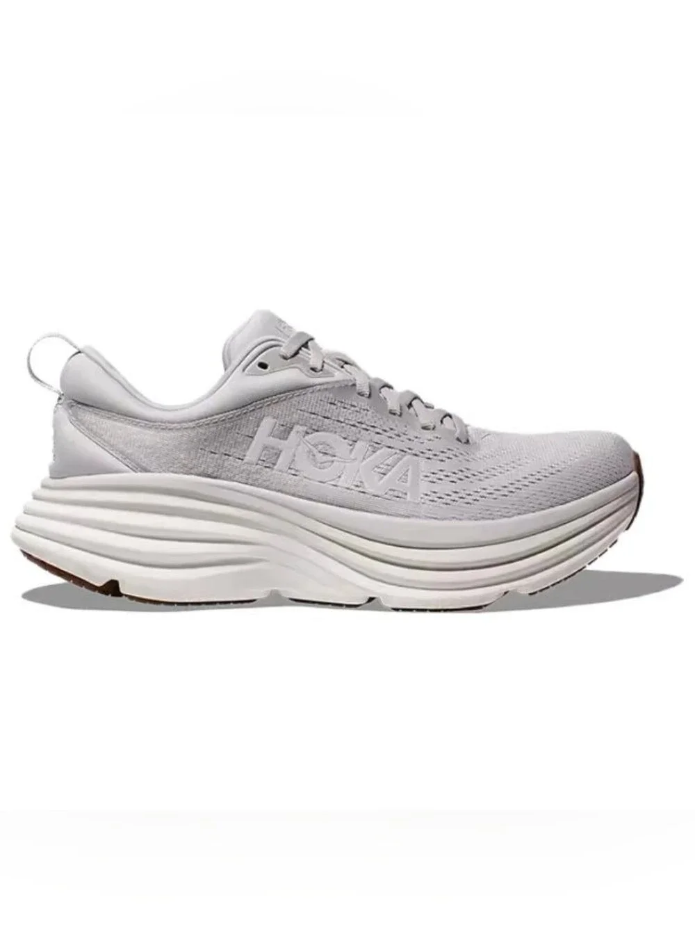 Hoka Bondi 8 Running Shoes Men's Size 8B Lunar Rock / Nimbus Cloud